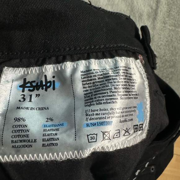 black ksubi jeans size 31 slim - Picture 5 of 7